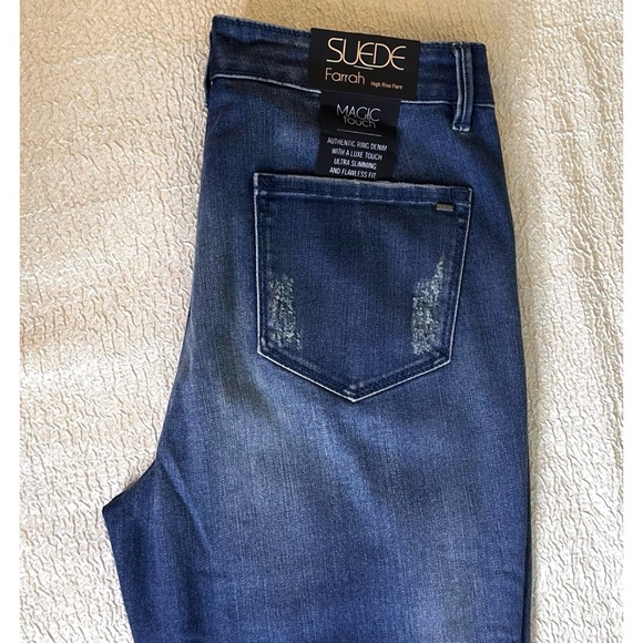 Farrah High Rise Flare Bell Bottom Jeans Size 27 NEW Y2K Inspired - Picture 9 of 12